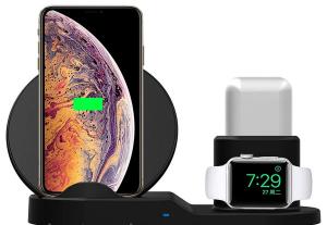 Купить Станцию для зарядки беспроводную wireless fast charger 3in1, для смартфона,iPhone, часов Apple Watch, наушников AirPods. Цена, обзор, характеристики, описание, фото, Доставка по Украине. Киев, Херсон, Харьков, Ивано-франковск,Одесса, Днепр, Львов, 