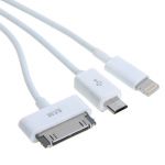 4в1 Кабель-адаптер-ЗУ USB to Apple 30p/8p Lightning, micro USB для iPhone 3/4/4s/5, iPad Mini, iPod, Samsung