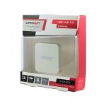 Концентратор (Хаб) CMCR-009 white 4-х портовый USB HAB 2.0., ЖК дисплей CROWN CMCR-009 USB HUB  white