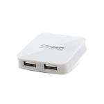 Концентратор (Хаб) CMCR-009 white 4-х портовый USB HAB 2.0., ЖК дисплей CROWN CMCR-009 USB HUB  white