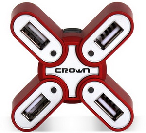 Crown Купить - Хаб USB CROWN CMH-B09 red. Цена, обзор, характеристики, описание, фото, Доставка по Украине. Донецк, Херсон, Симферополь, Севастополь, Харьков, Ивано-франковск,Киев, Одесса, Днепропетровск, Львов, Николаев, Бердянск, Запорожье, Кривой Рог, 