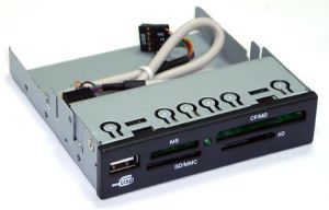 Кард-ридер internal 3.5" @LUX™ CRL-003B, All-in-1 + USB2.0 port, manual, Black, BlisterColourBox