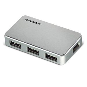 USB: Здесь купить Концентратор (Хаб) CROWN CMH-B19 silver 4-х портовый компактный USB HAB 2.0. Metallic styles.CMH-B19. Доставка по Украине. Киев, Запорожье, Кривой Рог, Чернигов, Умань, Белая церковь. Харьков, Херсон, Николаев, Одесса, Каменец-Подольский