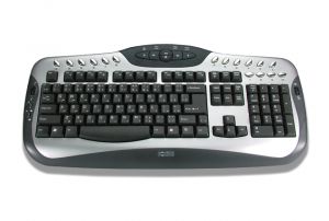 Клавиатура Focus FK-568 Silver+Black, PS/2, 2*scroll, 104keys+26 MultimediaHot keys, Eng-Rus-Ukr whiteLetters, colorBox