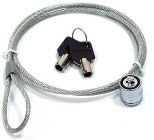 Трос-Замок @LUX® Key (Kensington Lock) Гнучкий сталевий кабель з вініловою оболонкою, для захисту від крадіжки ноутбука з механічним блокуванням, 2 * ключа, 110см, RetailBlister
