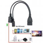 Переходник OTG 2в1 micro USB to USB + MicroUSB (с питанием)