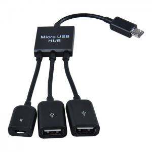 Переходник Переходник OTG microUSB HUB (2 USB + 1 micro) - Купить в интернет-магазине USB Здесь! с доставкой в Киев, Одесса, Кривой Рог, Днепропетровск, Харьков, Херсон, Львов и т.д.