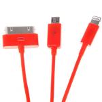 4в1 Кабель-адаптер цветной + ЗУ Универсальное USB to Apple 30p/8p Lightning, micro USB для iPhone 3/4/4s/5, iPad Mini, iPod, Samsung, Colors