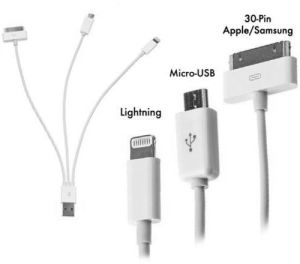 Кабель-адаптер-ЗУ 3в1USB to Apple 30p/8p Lightning, micro USB для iPhone 3/4/4s/5, iPad Mini, iPod,Samsung - Купить в фирменном магазине с доставкой в Киев, Одесса, Кривой Рог, Днепропетровск, Харьков, Херсон, Львов и т.д.