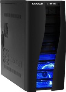 Crown Купить - Корпус Fulltower CROWN CMC-D26 black/grey + blue highlight ATX (CM-PS500W) Superior. Цена, обзор, характеристики, описание, фото, Доставка по Украине. Киев, Донецк, Львов, Днепропетровск, Ивано-франковск, Каменец-Подольский, Луганск, Харько