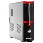 Корпус Slim CROWN CM-MC-02 black/red  ATX (CM-PS350)