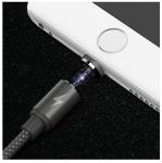 Кабель магнитный 3в1 Moon Lightning, microUSB, Type-C 1m Gravity (металл) 