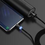 Кабель магнитный 3в1 Moon Lightning, microUSB, Type-C 1m Gravity (металл) 