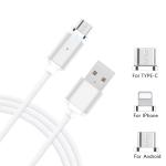 Кабель магнитный 3в1 (1m) micro USB, Type-C, Lightning 