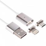 Кабель магнитный 3в1 (1m) micro USB, Type-C, Lightning 